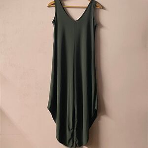 Tash + Sophie Dark Olive Green Asymmetrical Hem Jumpsuit NWT Size XS